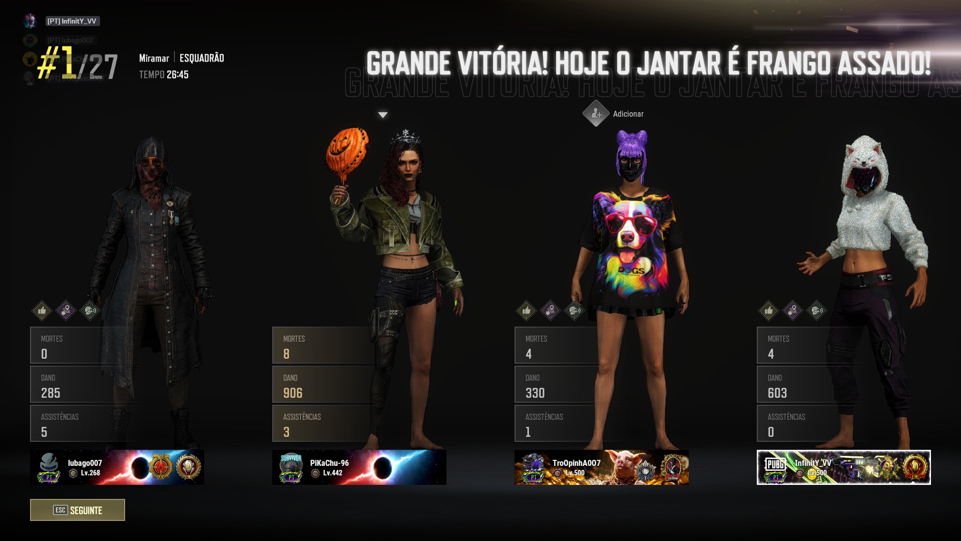 16 Mortes / 2124 Dano